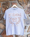 MSU Bulldogs Plaid Crest Gray Thrifted Tee - shoplivylu