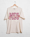 MSU Bulldogs Twisted Check Off White Thrifted Tee - shoplivylu
