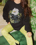 Nothing But Flowers Black Thrifted Sweatshirt - shoplivylu