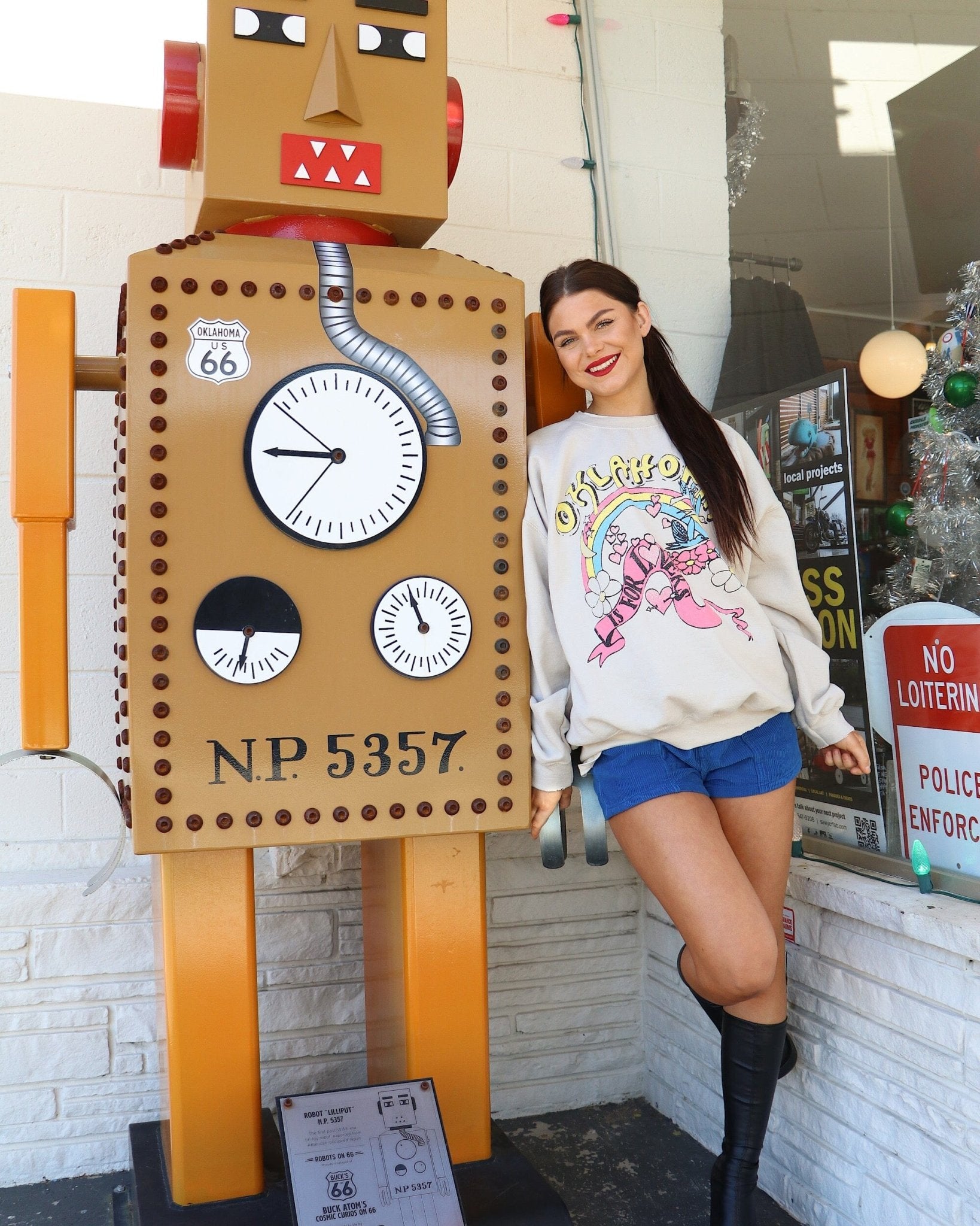 OK Is For Lovers Sand Thrifted Sweatshirt - shoplivylu