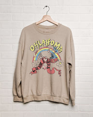 OK Is For Lovers Sand Thrifted Sweatshirt - shoplivylu