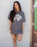 Oklahoma Bison Charcoal Thrifted Tee - shoplivylu
