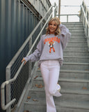 OSU Cowboys Cartoon Mascot Gray Thrifted Sweatshirt - shoplivylu