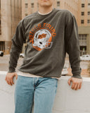 OSU Cowboys Helmet Circle Pepper Sweatshirt - shoplivylu
