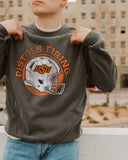 OSU Cowboys Helmet Circle Pepper Sweatshirt - shoplivylu
