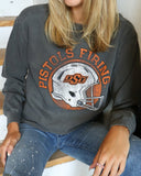 OSU Cowboys Helmet Circle Pepper Sweatshirt - shoplivylu