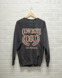 OSU Cowboys Plaid Crest Pepper Sweatshirt - shoplivylu
