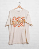 OSU Cowboys Twisted Check Off White Thrifted Tee - shoplivylu