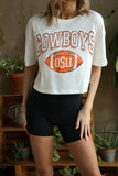 OSU Wonka Football Off White Cropped Tee
