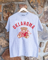 OU Bear Gray Thrifted Tee - shoplivylu