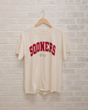 OU Filled Gault Off White Thrifted Tee - shoplivylu