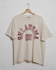 OU Mega Arch Off White Thrifted Tee - shoplivylu