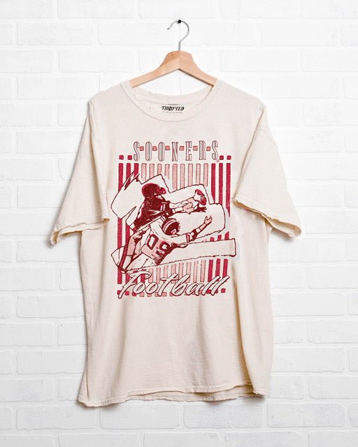 OU Sooners Beach Shade Off White Thrifted Tee - shoplivylu