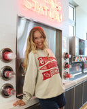 OU Sooners Pennant Sand Thrifted Sweatshirt - shoplivylu