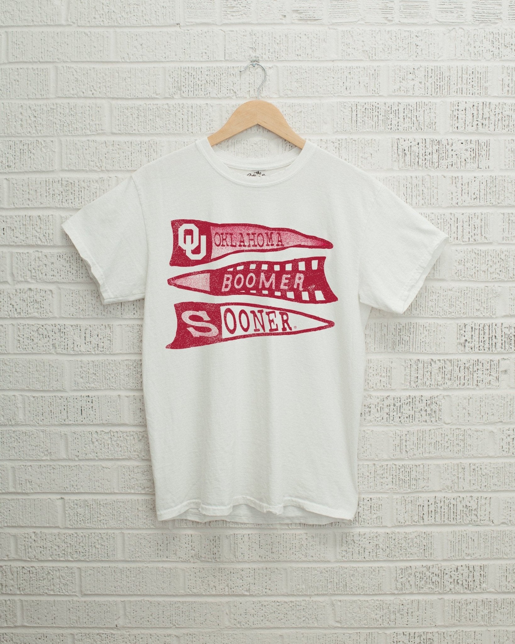 OU Sooners Pennant White Tee - shoplivylu