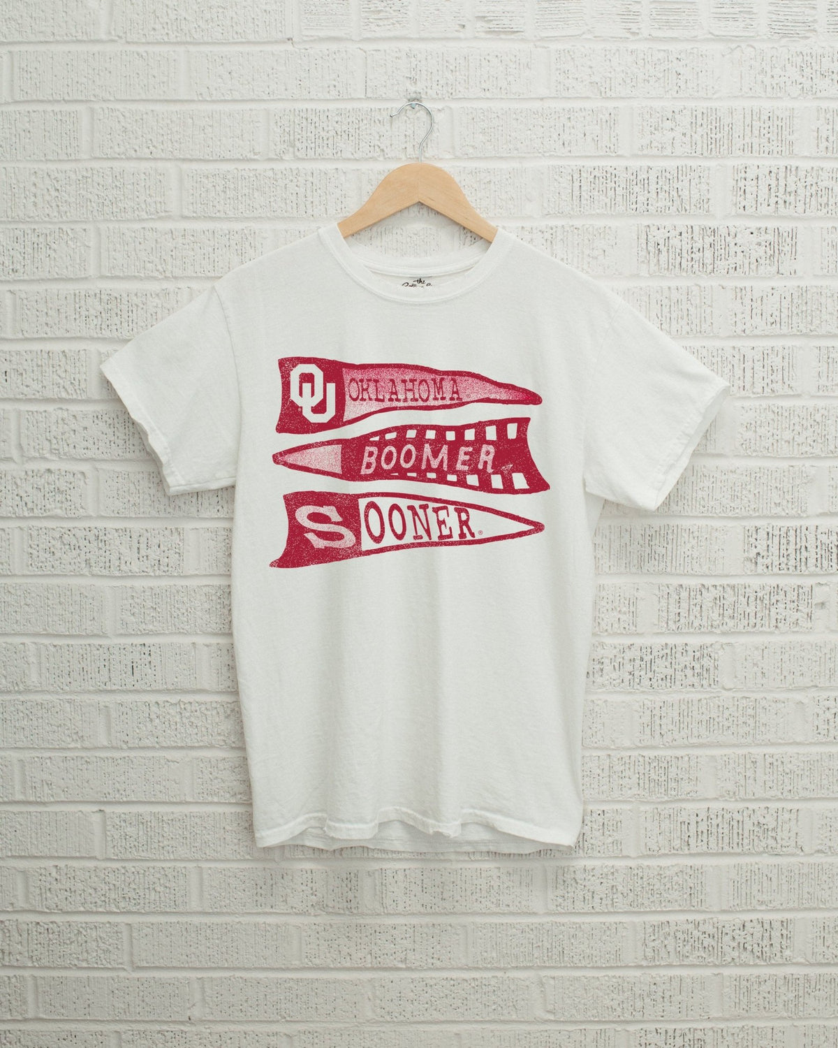 OU Sooners Pennant White Tee - shoplivylu