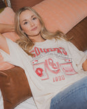 OU Sooners Prep Patch Off White Thrifted Tee - shoplivylu