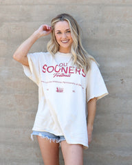 OU Sooners Shot Off Off White Thrifted Tee - shoplivylu