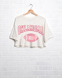 OU Wonka Football Off White Cropped Tee - shoplivylu