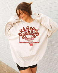 OU Sooners Basketball Burst Sand Thrifted Sweatshirt - shoplivylu