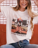 Pistol Pete Mask Pic White Sueded Tee - shoplivylu