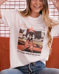 Pistol Pete Mask Pic White Sueded Tee - shoplivylu