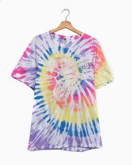 Rolling Stones '78 Tour Flocked Multi Bright Twist Tie Dye Tee (4627105841255)