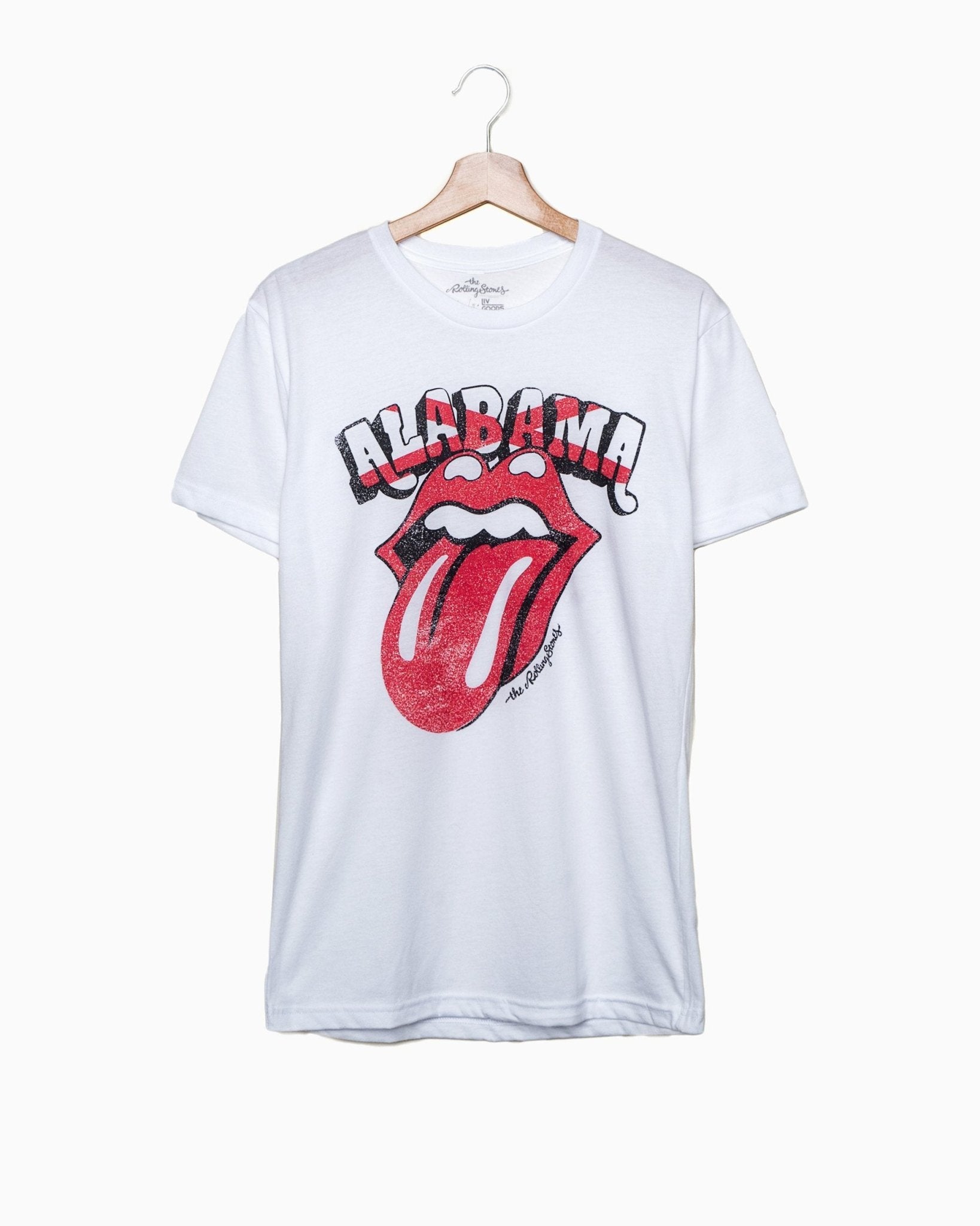 Rolling Stones Alabama Flag Rocker White Tee - shoplivylu