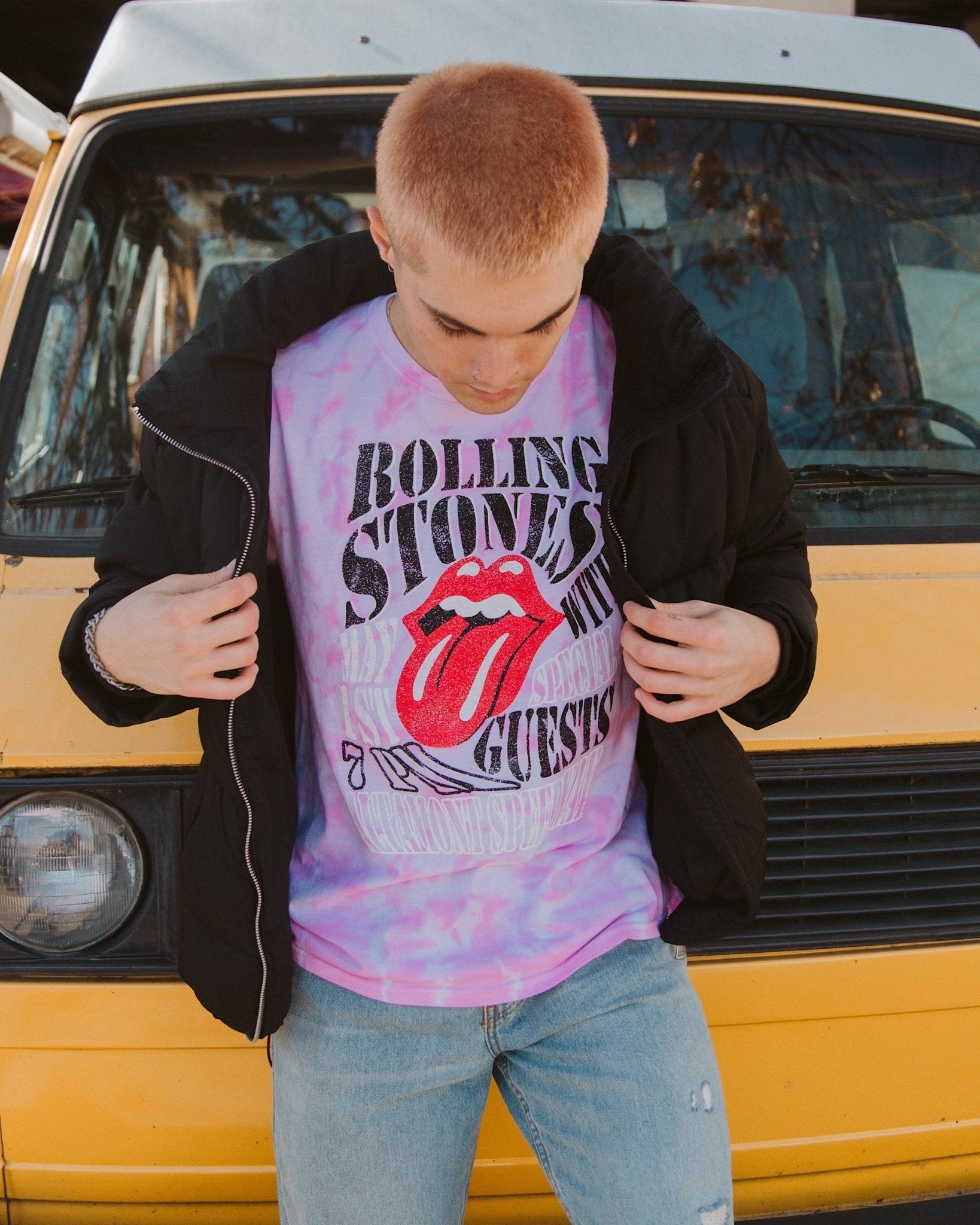 Rolling Stones Altamont Speedway Pink Dream Tie Dye Tee (FINAL SALE) - shoplivylu