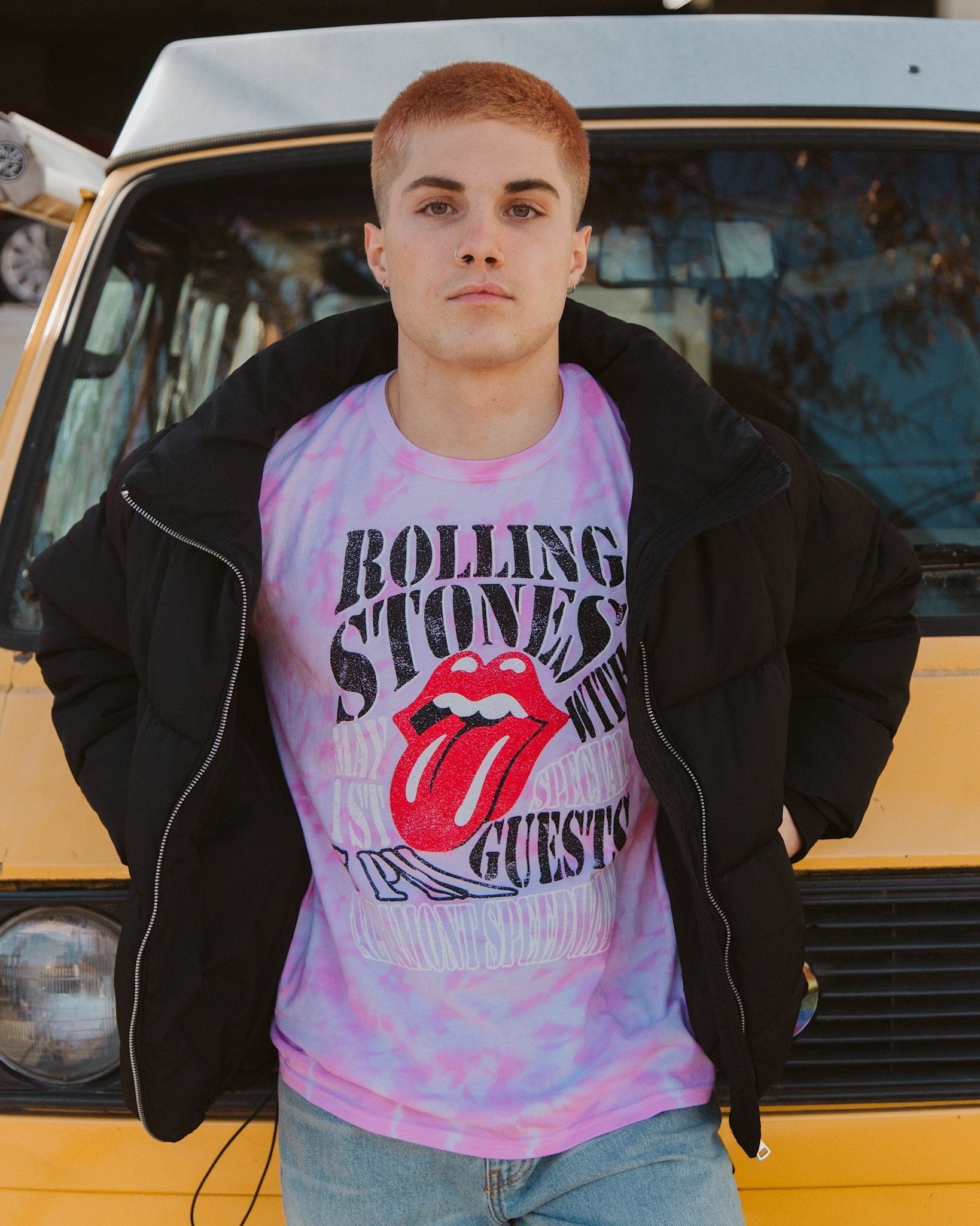 Rolling Stones Altamont Speedway Pink Dream Tie Dye Tee (FINAL SALE) - shoplivylu