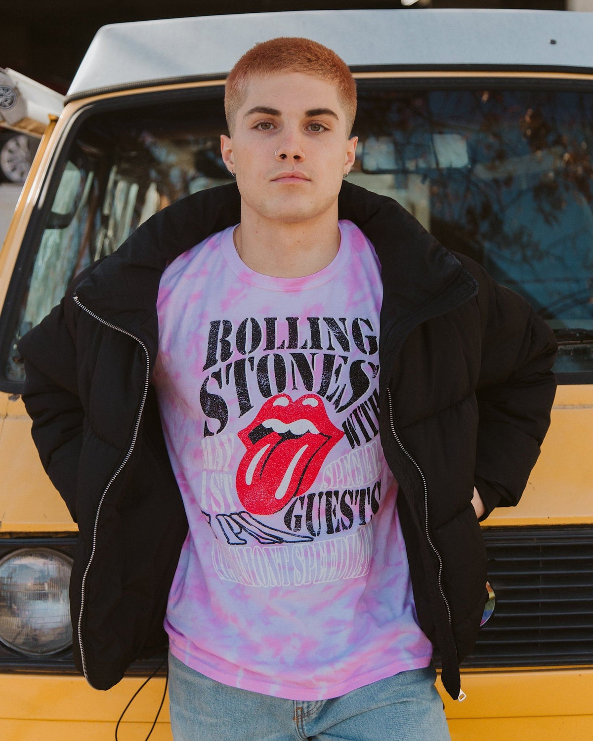 Rolling Stones Altamont Speedway Pink Dream Tie Dye Tee (FINAL SALE) - shoplivylu