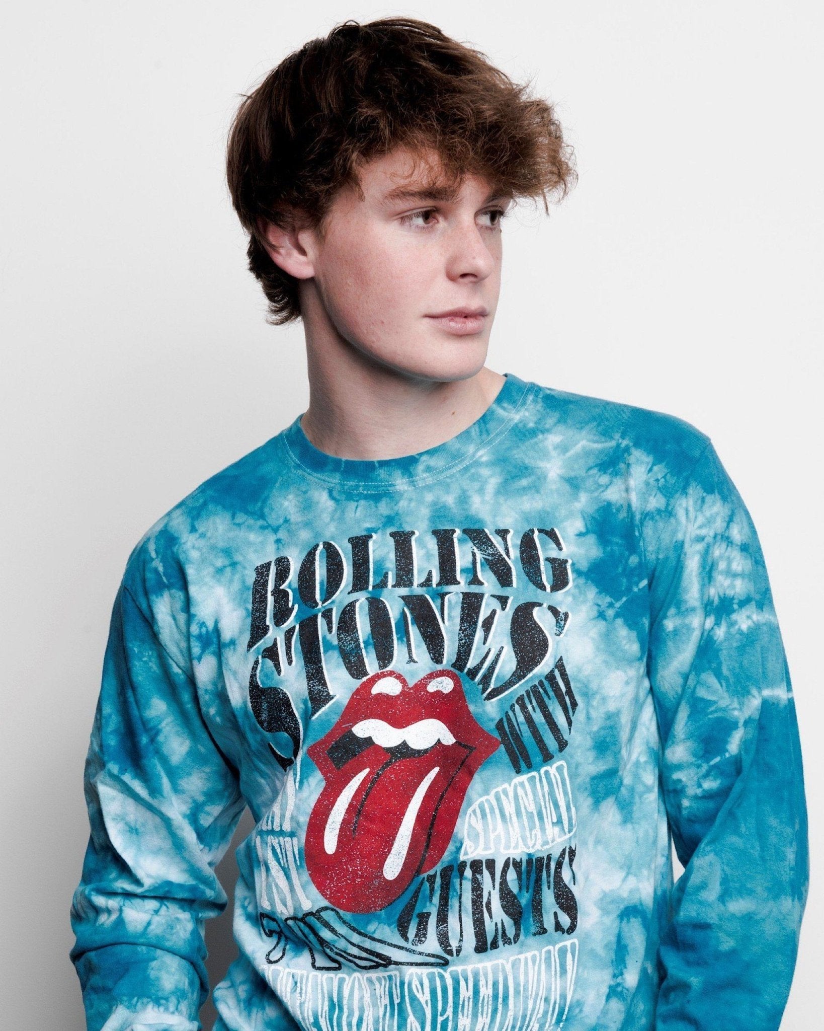 Rolling Stones Altamont Speedway Teal Cloud Tie Dye Long Sleeve Tee (FINAL SALE) - shoplivylu