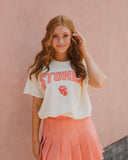 Rolling Stones Arch Off White Thrifted Distressed Tee - shoplivylu