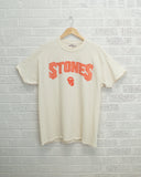Rolling Stones Arch Off White Thrifted Distressed Tee - shoplivylu