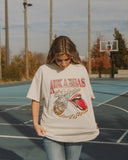 Rolling Stones Arkansas Basketball Net Off White Thrifted Tee - shoplivylu