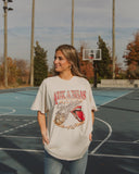 Rolling Stones Arkansas Basketball Net Off White Thrifted Tee - shoplivylu
