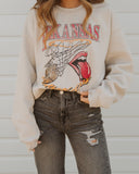 Rolling Stones Arkansas Basketball Net Sand Thrifted Sweatshirt - shoplivylu