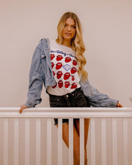 Rolling Stones Arkansas Flag Multi Lick White Tee - shoplivylu