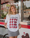 Rolling Stones Arkansas Razorbacks Multi Lick White Tee - shoplivylu