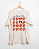 Rolling Stones Auburn Tigers Multi Lick Off White Thrifted Tee - shoplivylu