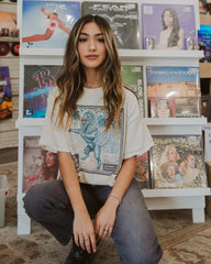 Rolling Stones Babylon Tour Lion Off White Thrifted Distressed Tee (FINAL SALE) - shoplivylu