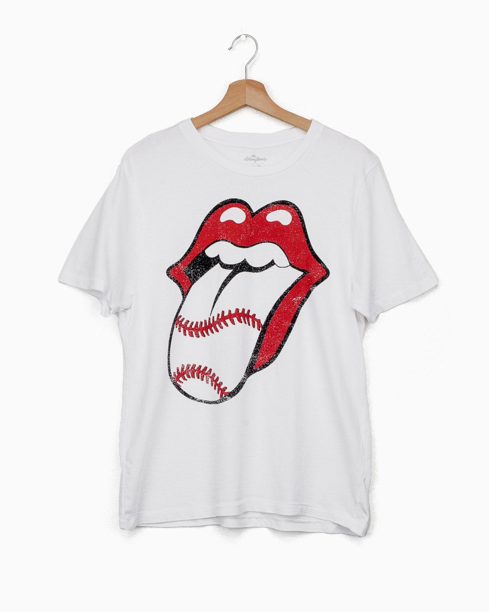 Rolling Stones Baseball Lick White Tee (4519644430439)