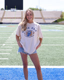 Rolling Stones Gameday (blue/black) Football Lick Off White Thrifted Tee - shoplivylu