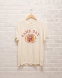 Rolling Stones Gameday (crimson) Football Lick Off White Thrifted Tee - shoplivylu