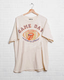 Rolling Stones Gameday (navy) Football Lick Off White Thrifted Tee - shoplivylu