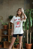 Rolling Stones Go Big Red Nebraska Football Lick Off White Thrifted Tee