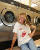 Rolling Stones Go Huskers Stoned Off White Thrifted Tee - shoplivylu