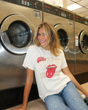 Rolling Stones Go Huskers Stoned Off White Thrifted Tee - shoplivylu