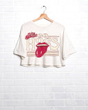 Rolling Stones Hogs Stoned White Cropped Tee - shoplivylu