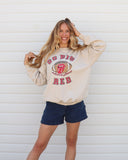 Rolling Stones Huskers Football Lick Sand Thrifted Sweatshirt - shoplivylu